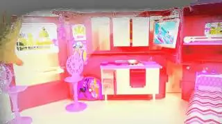Barbie Glam Camper Swimming Pool Kitchen TV Bathroom Beds and Ariel Doll Fun Toys