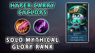 Hyper Carry Cyclops In Solo Mythical Glory Rank | Mobile Legends
