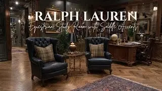 Ralph Lauren&rsquo;s Equestrian Study Room with Saddle Accents and Dark Leather