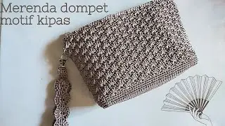 dompet rajut motif kipas | crochet wallet (fan motif)