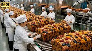 Inside the 2,000,000 LB Fruit Cake Plant &ndash; The HYPNOTIC Folding of Modern Jeweled Loaf Production