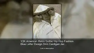 Y2K American Retro Gothic Hip Hop Fashion Blue Letter Design Slim Cardigan Jacket Sweatshirt Fo