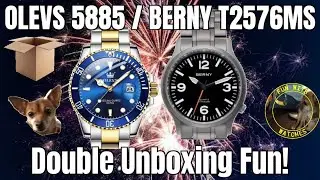 OLEVS 5885 / BERNY T2576MS Watch Double Unboxing Fun