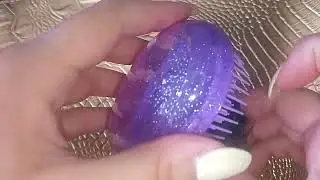 Purple Silicone Brush and Other Triggers on Golden Textured Matte ✨ Deep Relaxing ASMR
