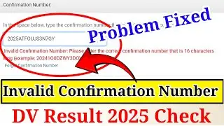 How to Fix Invalid Confirmation Number Error When Checking DV LOTTERY 2025 result | dv  result 2025