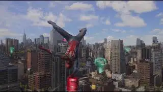 Marvel spiderman swinging