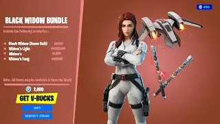 *NEW* Fortnite Black Widow(Snow Suit)Bundle [Full Showcasing] (Black Widow skin,Widow's light...)