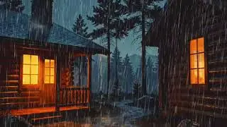 Cozy House at Night | Heavy Rain & Soft Thunder Sounds for Deep Sleep | HEAVY RAIN | RAIN SOUNDS