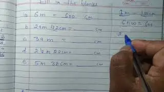 Fill in the blanks | Convert the  M into CM  -Class 3