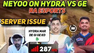 NEYOO REACT ON HYDRA VS GE FIGHT 4V4 PURE AND SERVER ISSUE BGMI