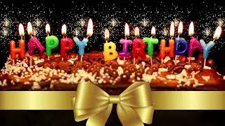 Animated Birthday Cake Background Video With Flickering Candles & Sparkling Gold Dust 2025