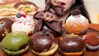 두바이 피스타치오·말차·초코 도넛🍩 두쫀쿠까지! 폭신한 도넛 ASMR Dubai Donuts
