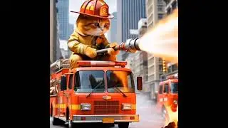 si oyen jadi pemadam kebakaran #kucing #cat #damkar