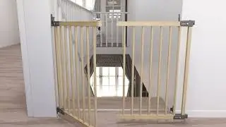 BabyDan FlexiFit Wood Deluxe Stair Gate Assembly Video - Step-by-Step Instruction (inside opening)
