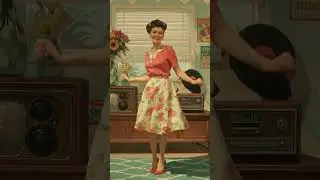 Retro 1950s Woman Dancing to Rock Around the Clock #rockaroundtheclock #shorts #rockandroll