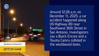 Two Injured in Car Crash on U.S. 80 near Highway 151 in San Antonio