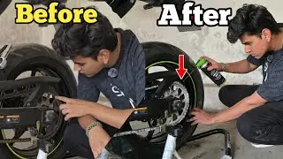 Quick Chain Cleaning At Home | Ceramic Chain lube | Z900 Chain Cleaning ASMR