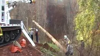 UTV Digger Derrick Setting the Pole in Virginia