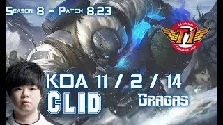 SKT T1 Clid GRAGAS vs GEN Peanut ELISE Jungle - Patch 8.23 KR Ranked