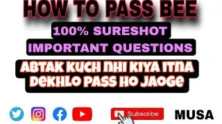 How to pass BEE | Ek din pahile itna pass hona hai to itna dekhlo | MUSA | Mumbai University