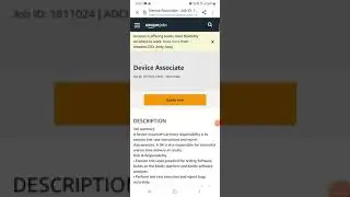 Amazon Vacancies  # Device Associate
