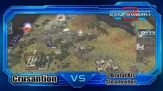 CNC 3 Kane's Wrath Steel Talons vs 2 Brutal AIs - Steamroller (Scrin)