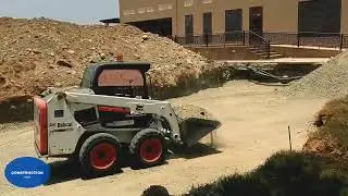 How to Level Road Base Below foundation Using Bobcat // Construction machinery