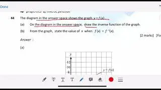 Q44 b Drawing Inverse function