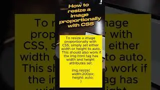 How to resize a image proportionally with CSS #shorts #ytshorts