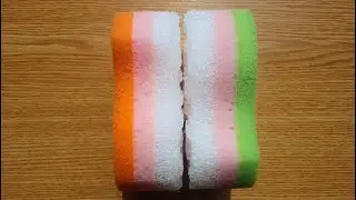 Frozen sponges squeezing & ripping ASMR #sponge