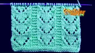 C&oacute;mo Tejer Punto Calado para Principiantes 2 agujas, tricot, palitos, knitting (1226)