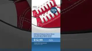 ANTLULU Womens Canvas Shoes Low Top Lace Fashion Casual Sneakers Black White Classic