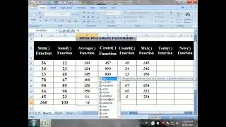 Excel Functions-SUMIF,COUNT,COUNTIF,AVERAGE,MAX,MIN,TODAY and NOW in Hindi