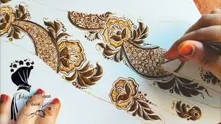 Arabic Style Front Hand Mehndi Design | Step by Step
