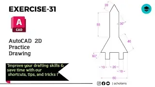 AutoCAD 2D Practice Exercise for beginners | Exercise-31