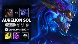 Aurelion Sol vs Twisted Fate Mid   KR GrandMaster   Patch 13 3 Season 13