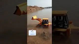 mini JCB swimming and talab #youtubeshorts #jcb #fans #video #viral