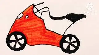 VERY EASY SIMPLE COLORING DRAWING K.T.M. BIKE ll EASY BEAUTIFUL COLORING BIKE 🚳 DRAWING 
