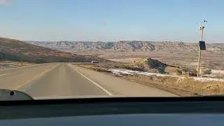 Driving through the Badlands of Little Missouri State Park, Killdeer, North Dakota.