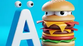 Песенка для фонетики ABC 🍟Junk food🍟/ Песенка ABC/ Детские стишки/ ABC - уголок маленьких звездочек.