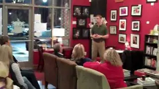 John Bartemus lecturing at Three Goats Coffee
