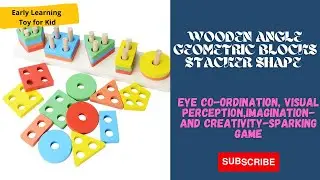 Wooden Angle Geometric Blocks Stacker Shape Sorter Column Puzzle Stacking Set #Shorts