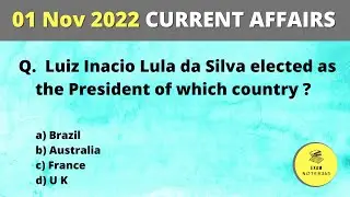 01 November 2022 Current affairs |  current affairs 2022 in English| Top 10 Daily current affairs