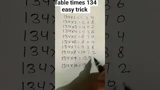 wow very easy trick of table 134 //table times 134//easy table trick #tabletrick #youtubeshorts