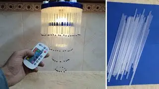 How to make Jhumar with Straw| Easy making fanoos idea | easy Craft ideas | Decoration ideas | #idea