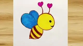 Bee drawing sketching coloring toddler beginners bee for school