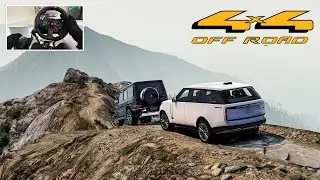 GTA 5 - 2023 Range Rover & G63 AMG Off-road convoy | Steering Wheel Gameplay [4K]