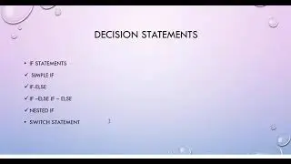 Java - Control Statement - Decision Statements #if #switch