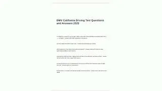 DMV California Driving Test Questions and Answers 20253