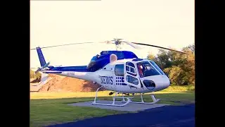 GTV Channel 9 AS 355 F1 Twin Squirrel Helicopter start up, depart and land.